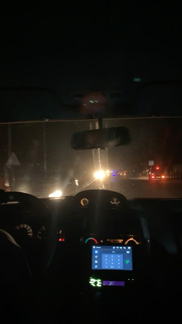 Night driving with blurry headlight glare
